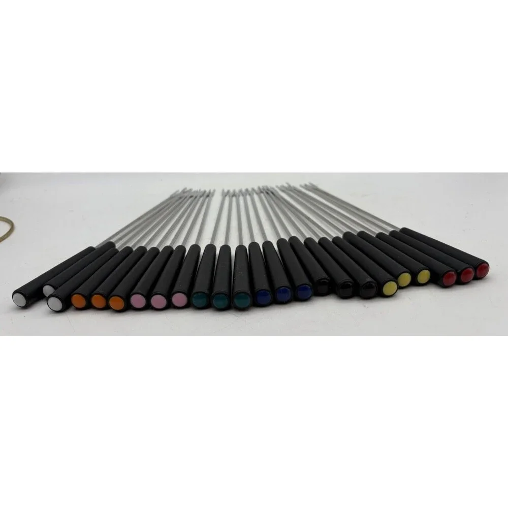 20 Color Coded Stainless Steel Fondue Forks Heat Resistant Handles Set